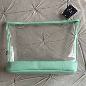 Roller Rabbit x Target Clear Cosmetic Pouch with Mint Trim and Gold Charm